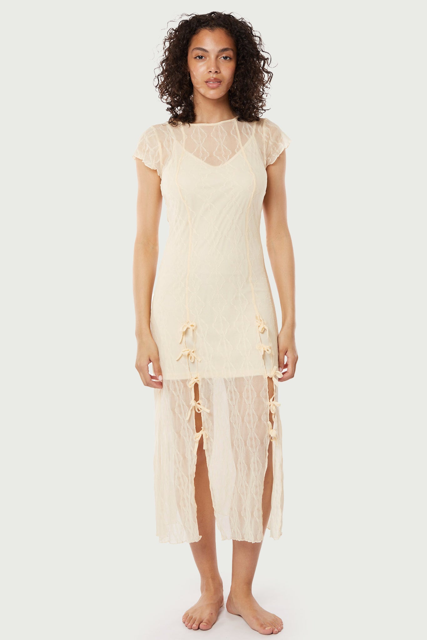Mariposa Lace Midi Dress with Lining