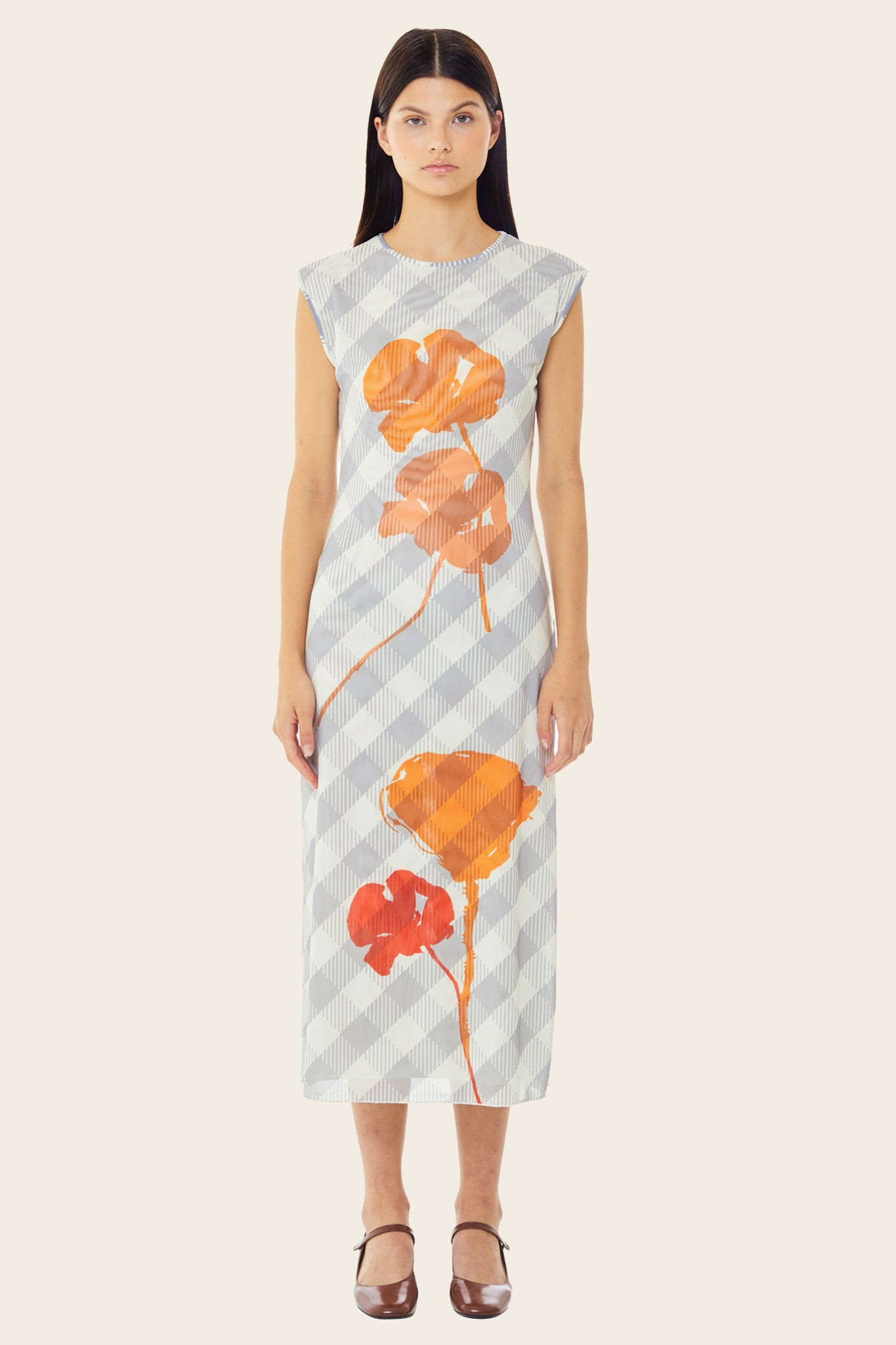 Holly Mixed Media Midi Dress in Poppy *Final-Sale*